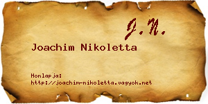 Joachim Nikoletta névjegykártya